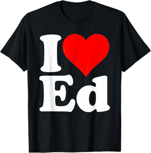 I Love Heart ED Name T-Shirt - T-Shirt | Black