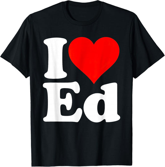 I Love Heart ED Name T-Shirt - T-Shirt | Black