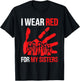 Native America MMIW Awareness I Wear Red for Sister T-Shirt - T-Shirt | Black