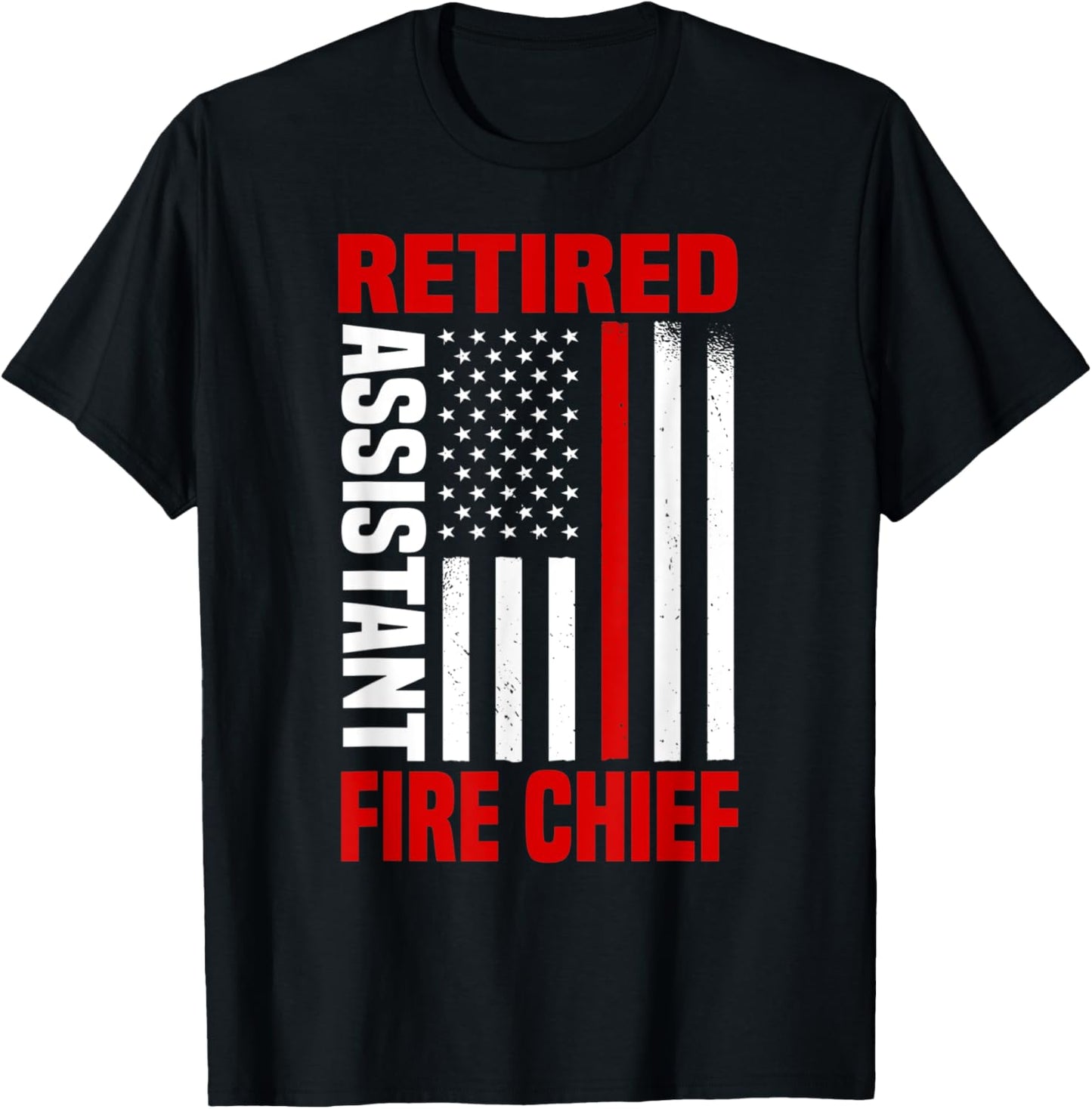 Retired Assistant Fire Chief Retirement Plan Fourth Of July T-Shirt - T-Shirt | Black