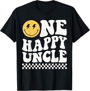 One Happy Dude Uncle] 1st Birthday Family Matching T-Shirt - T-Shirt | Black