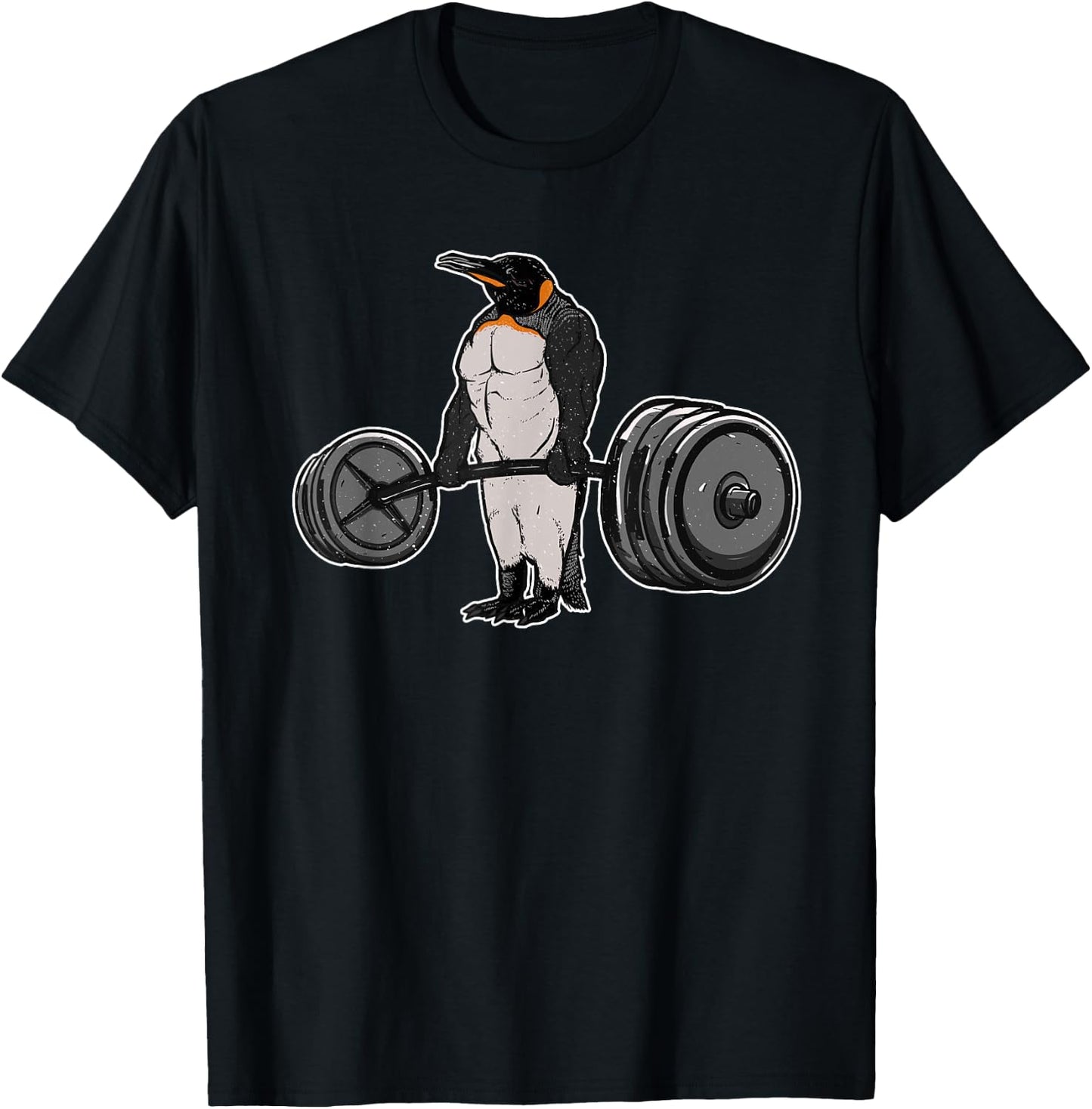 Penguin Deadlift - Funny Fitness Bodybuilder Bird Animal T-Shirt - T-Shirt | Black