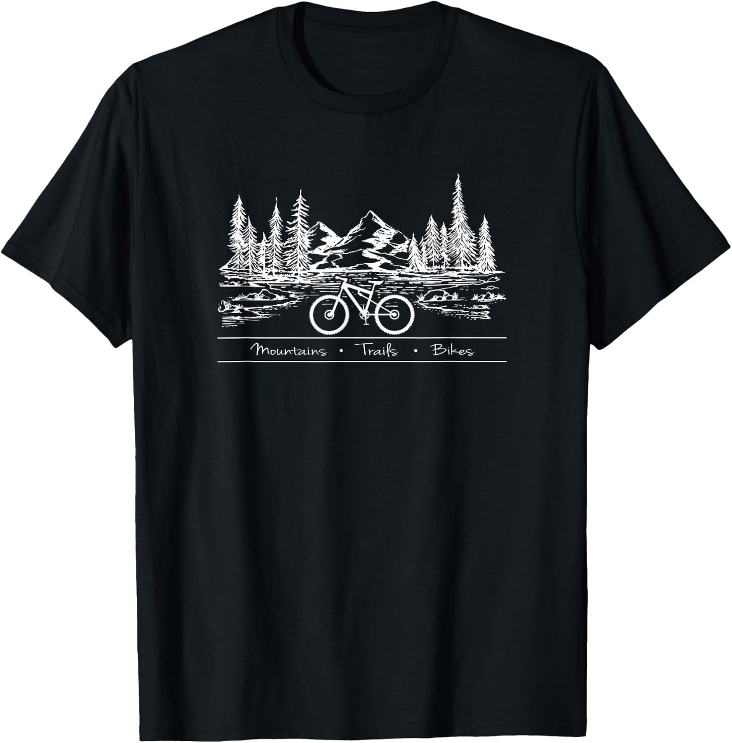 Mountain Bike MTB Mountains Trails Bikes T-Shirt - T-Shirt | Black