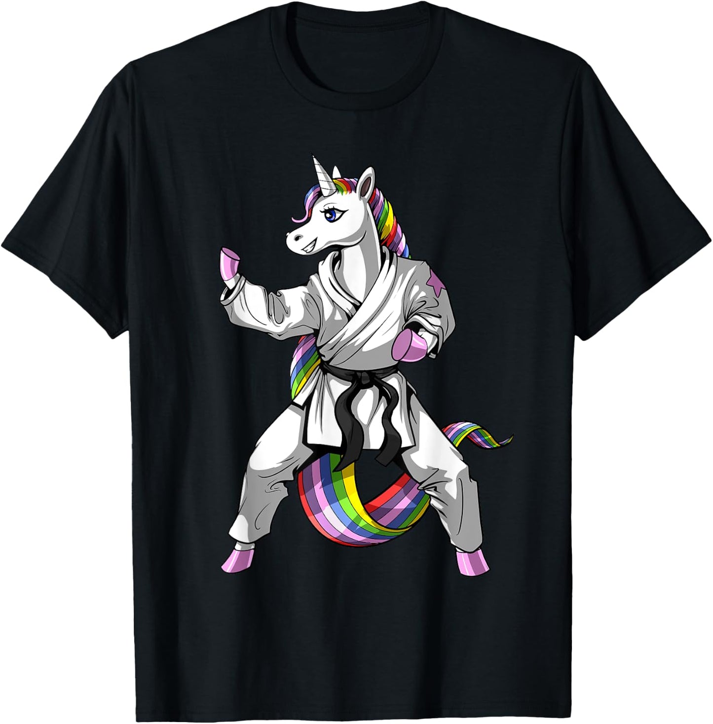 Unicorn Ninja Karate Martial Art Kickboxing Taekwondo Girls T-Shirt - T-Shirt | Black