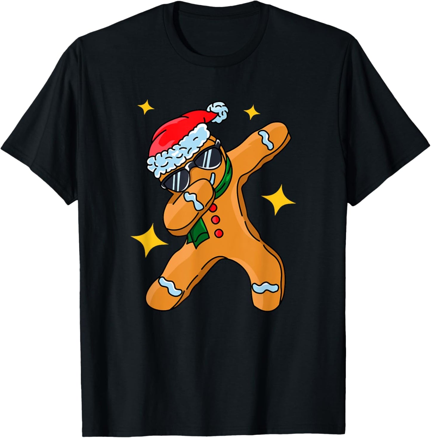 Dabbing Gingerbread Christmas Funny Merry Christmas T-Shirt - T-Shirt | Black