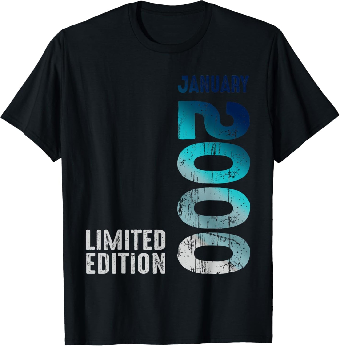 January 2000 Year 2000 Retro 2000 Vintage Limited Edition T-Shirt - T-Shirt | Black