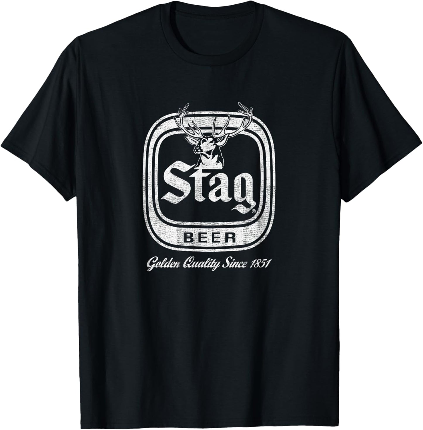 Stag Vintage Style - Pale Logo T-Shirt - T-Shirt | Black