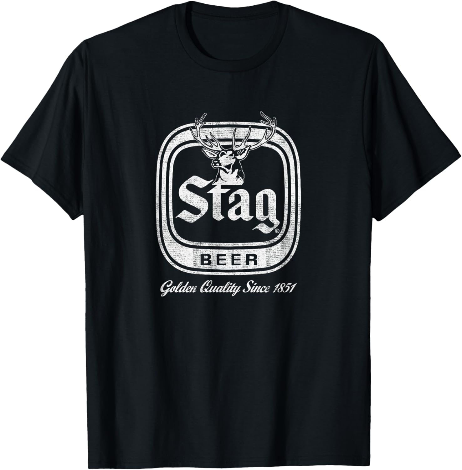 Stag Vintage Style - Pale Logo T-Shirt - T-Shirt | Black