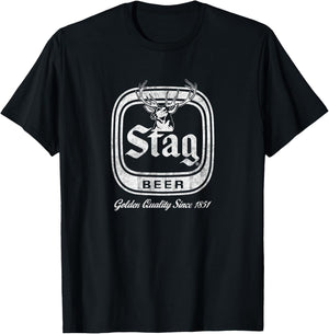 Stag Vintage Style - Pale Logo T-Shirt - T-Shirt | Black
