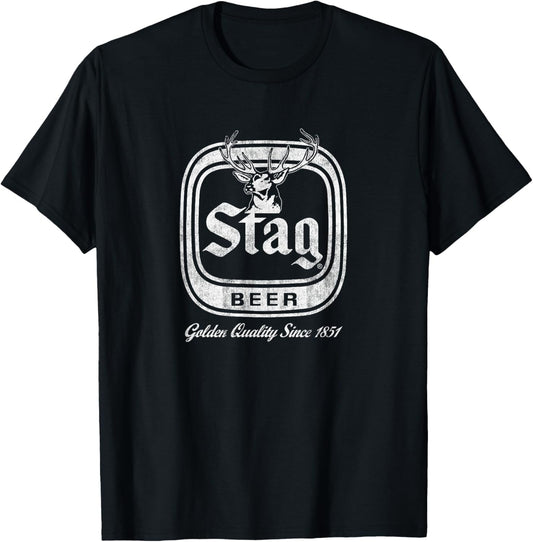 Stag Vintage Style - Pale Logo T-Shirt - T-Shirt | Black