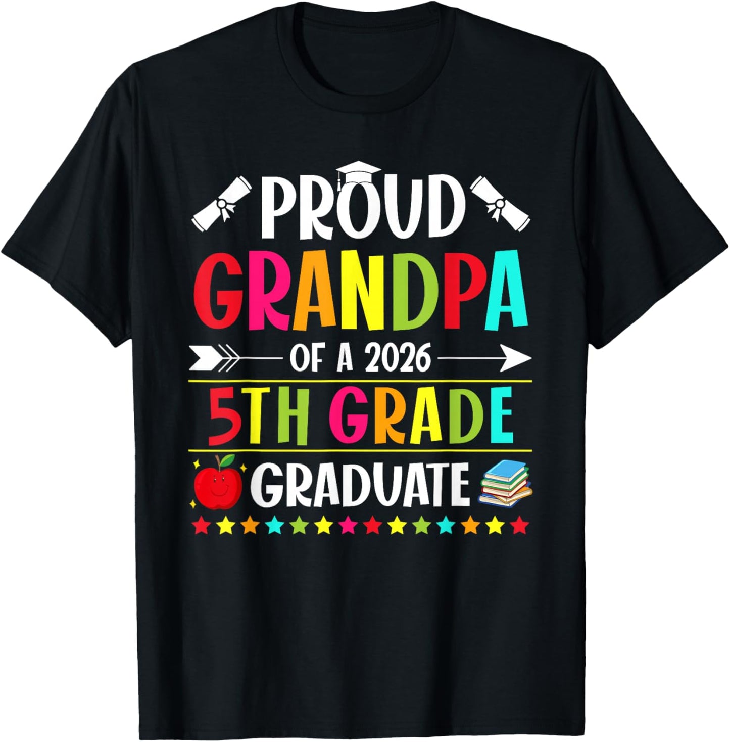 Proud Grandpa of a Class of 2026 5th Grade Graduate T-Shirt - T-Shirt | Black