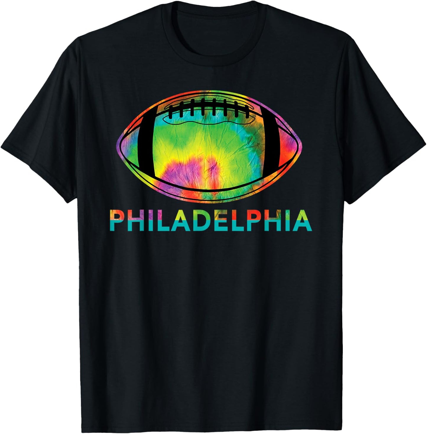 Tie Dye Cool Football Design Apparel Philadelphia T-Shirt - T-Shirt | Black
