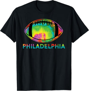 Tie Dye Cool Football Design Apparel Philadelphia T-Shirt - T-Shirt | Black