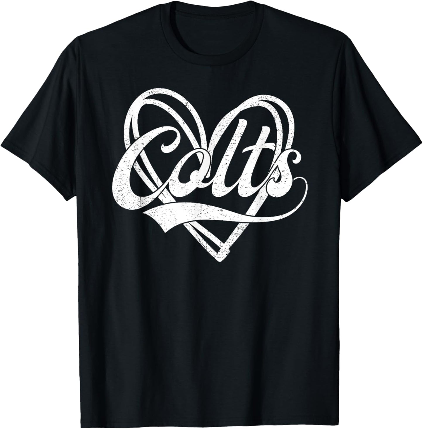 Colts Heart Name Vintage Retro Men Women Kids Girls T-Shirt - T-Shirt | Black