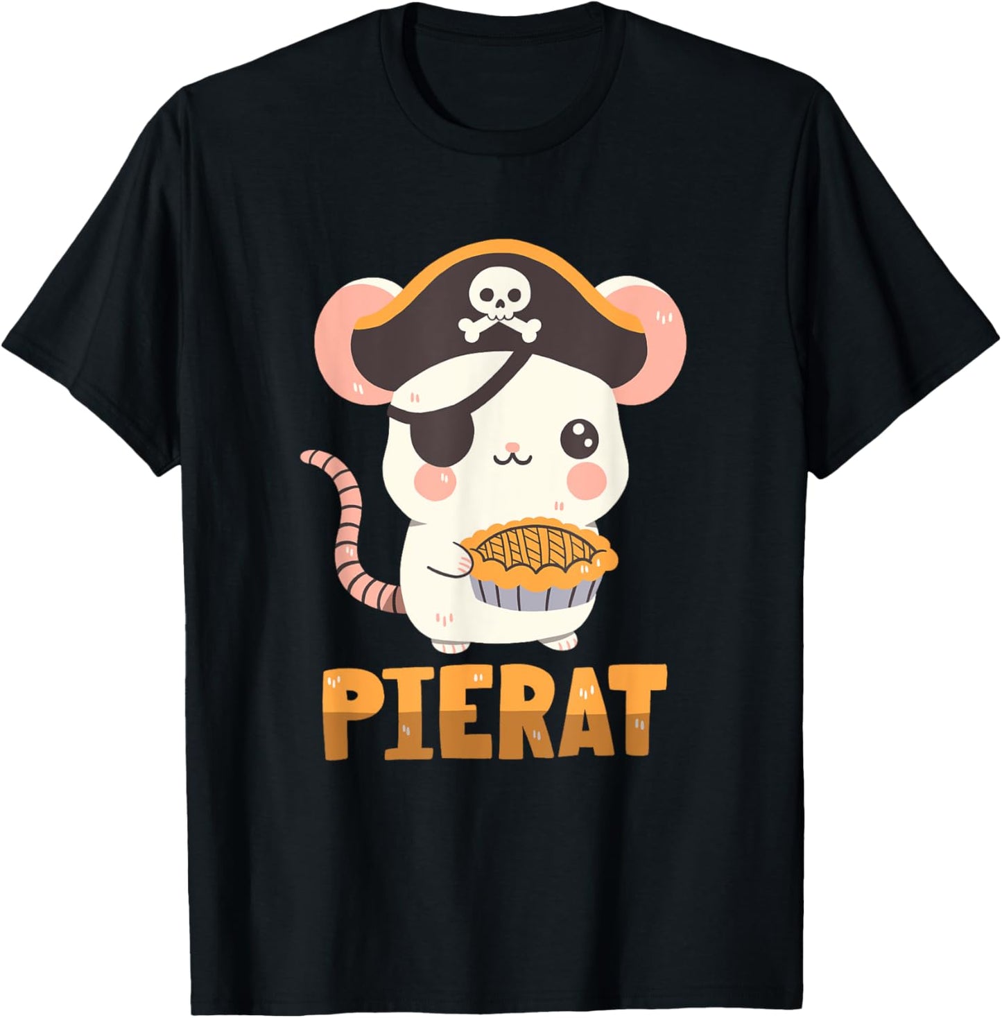 Pirate Rat With A Pie T-Shirt - T-Shirt | Black