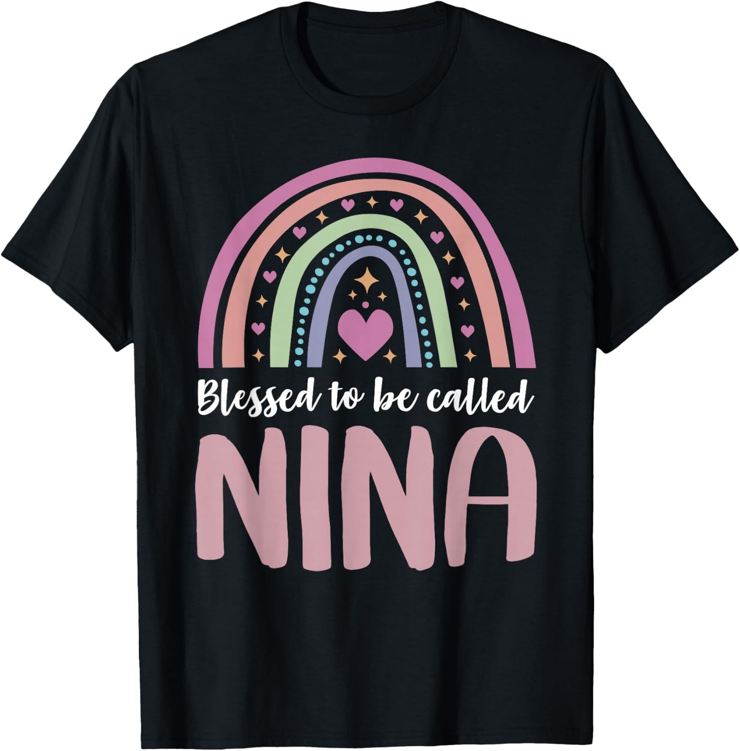 Nina Shirt for Grandma Women Mothers Day Blessed Nina T-Shirt - T-Shirt | Black