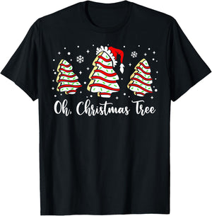 Groovy Oh Christmas Tree Cakes Debbie Becky Jen Cake Lovers T-Shirt - T-Shirt | Black