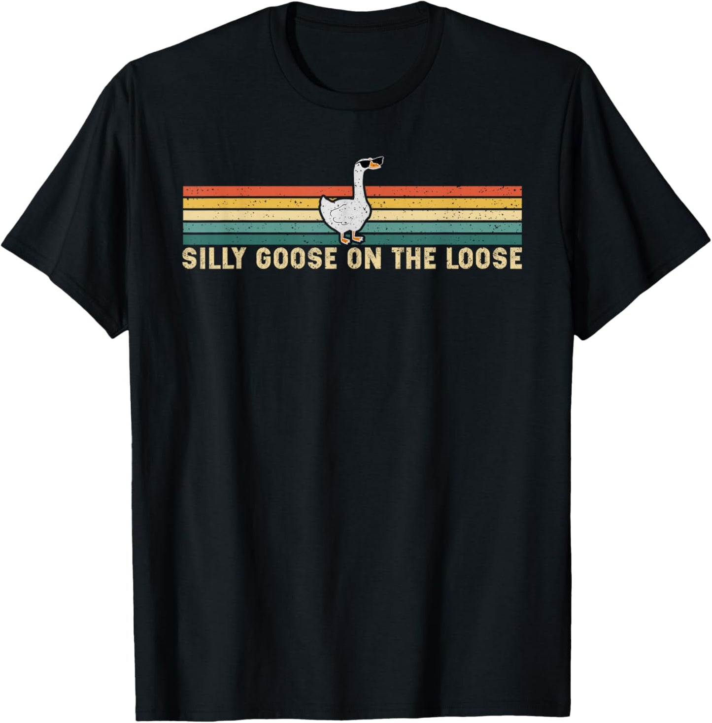 Graphic Men, Funny Shirts , Silly Goose T-Shirt - T-Shirt | Black