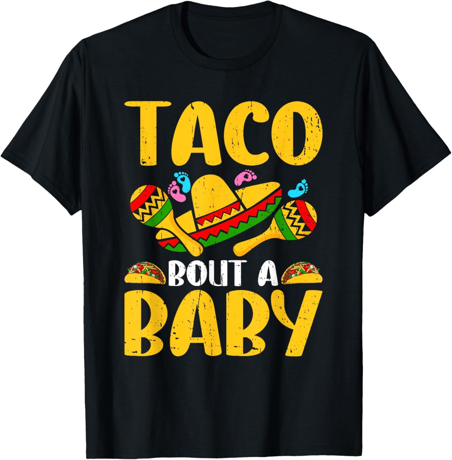 Let's Taco Bout A Baby Cinco de Mayo Pregnancy Announcement T-Shirt - T-Shirt | Black