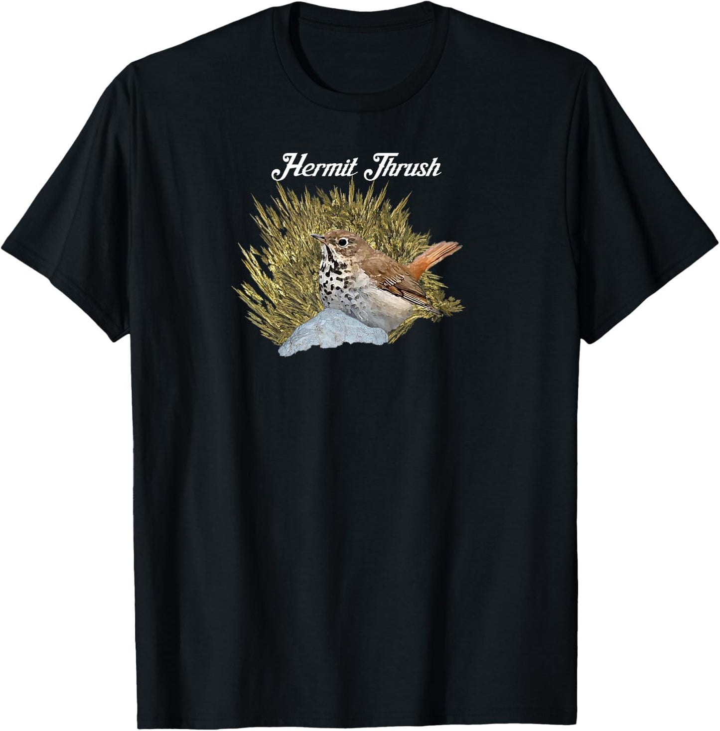 Hermit Thrush. Fractal. T-Shirt - T-Shirt | Black