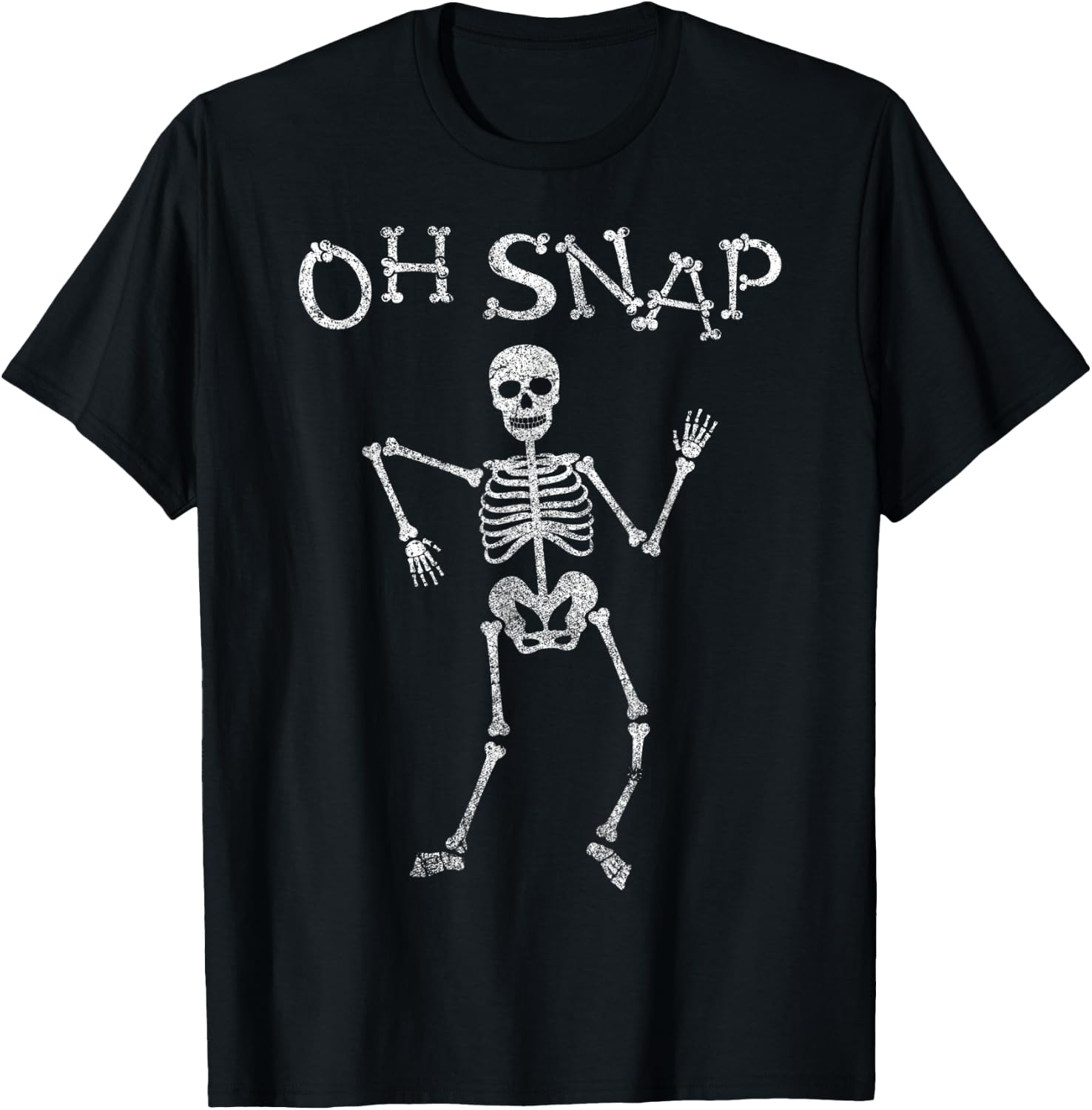Funny Skeleton Oh Snap Halloween Night Party Costume T-Shirt - T-Shirt | Black