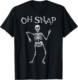 Funny Skeleton Oh Snap Halloween Night Party Costume T-Shirt - T-Shirt | Black
