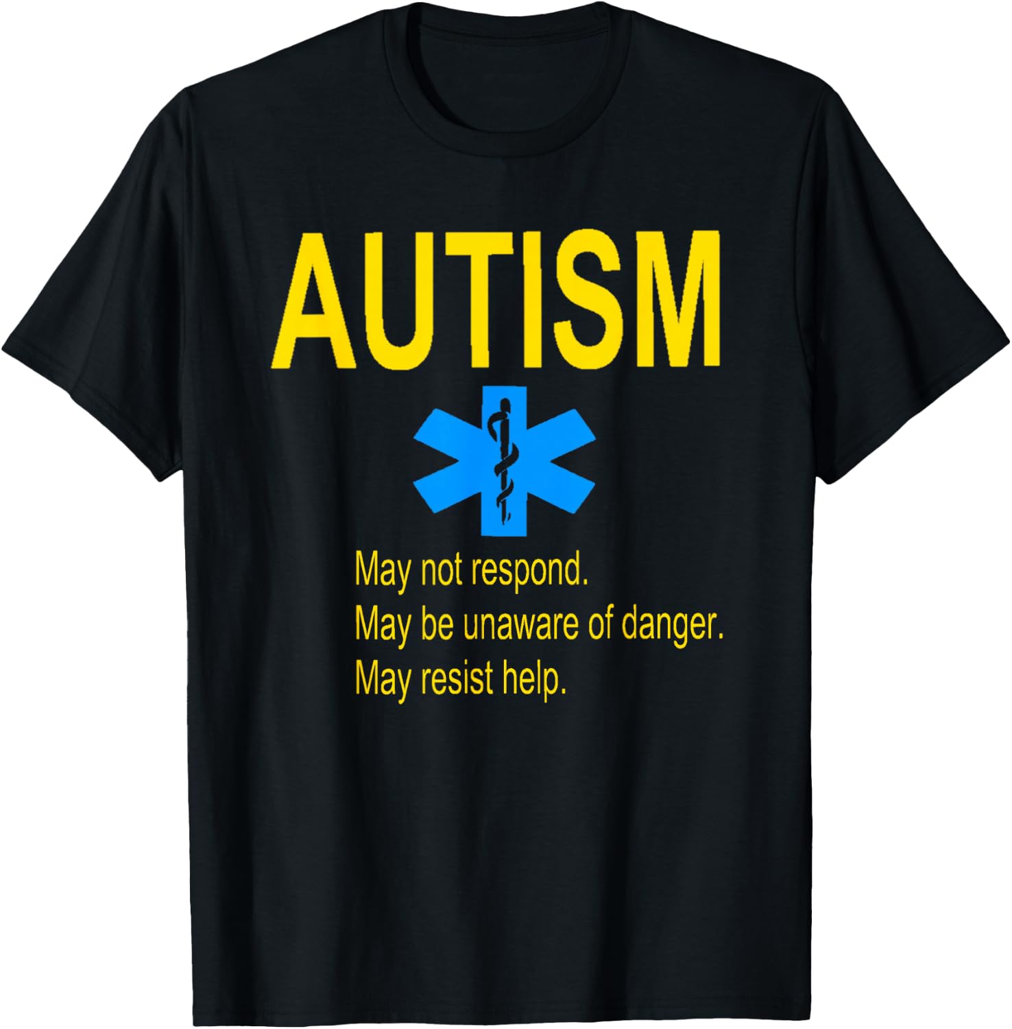 Autism For Kids Medical Alert T-Shirt - T-Shirt | Black