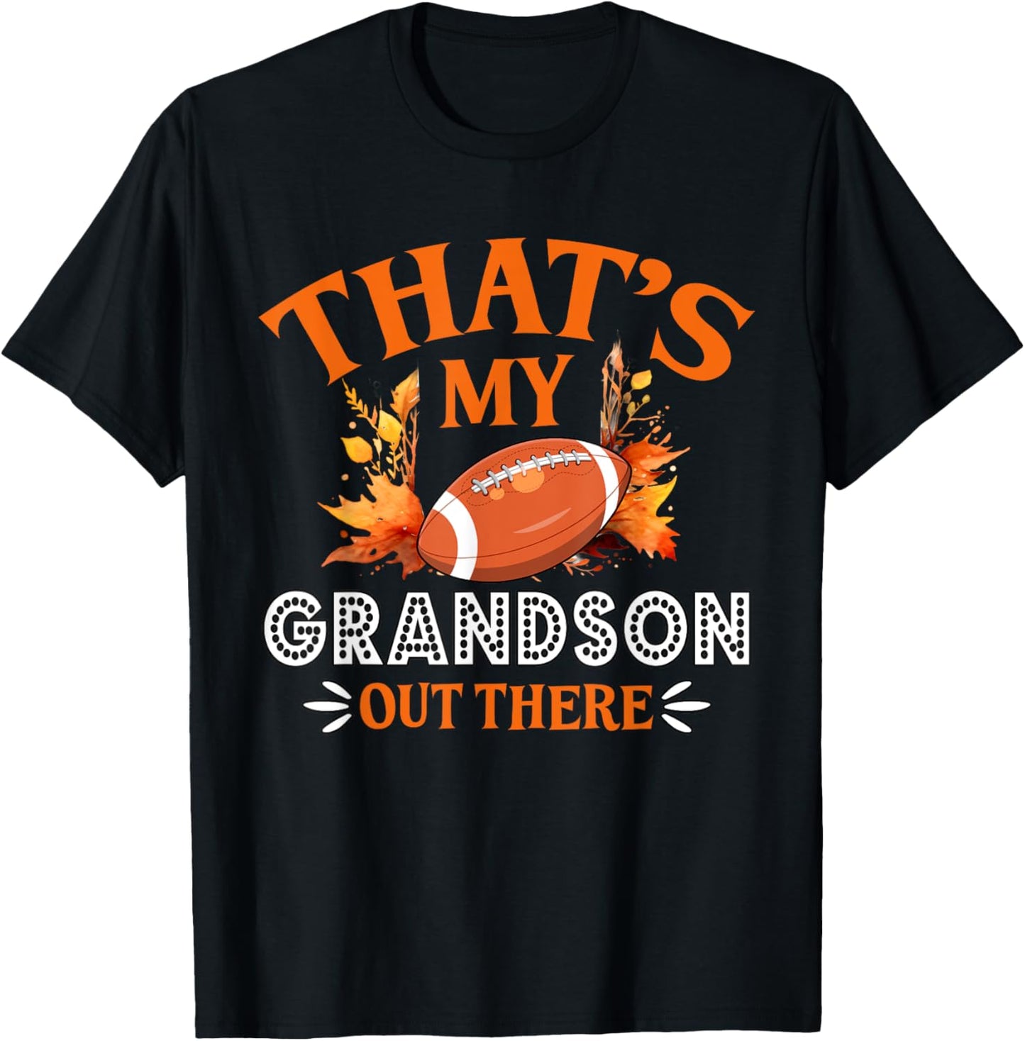 That's My Grandson Out There Vintage Football Grandma T-Shirt - T-Shirt | Black