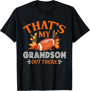 That's My Grandson Out There Vintage Football Grandma T-Shirt - T-Shirt | Black