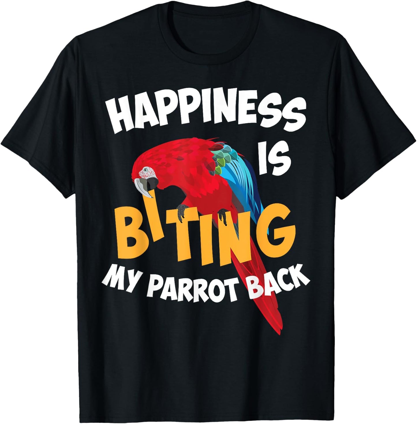 Cool Parrot Art Women Cockatoo Cockatiel Macaw Bird T-Shirt - T-Shirt | Black