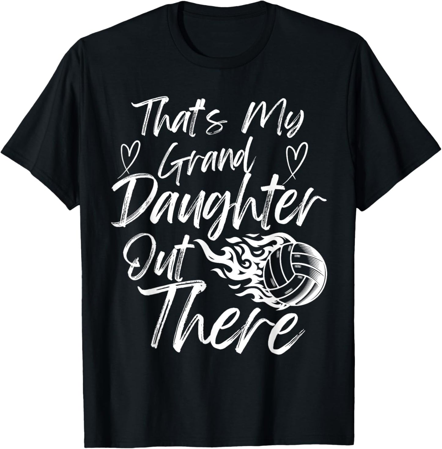 That's My Granddaughter Out There Volleyball Grandma Grandpa T-Shirt - T-Shirt | Black