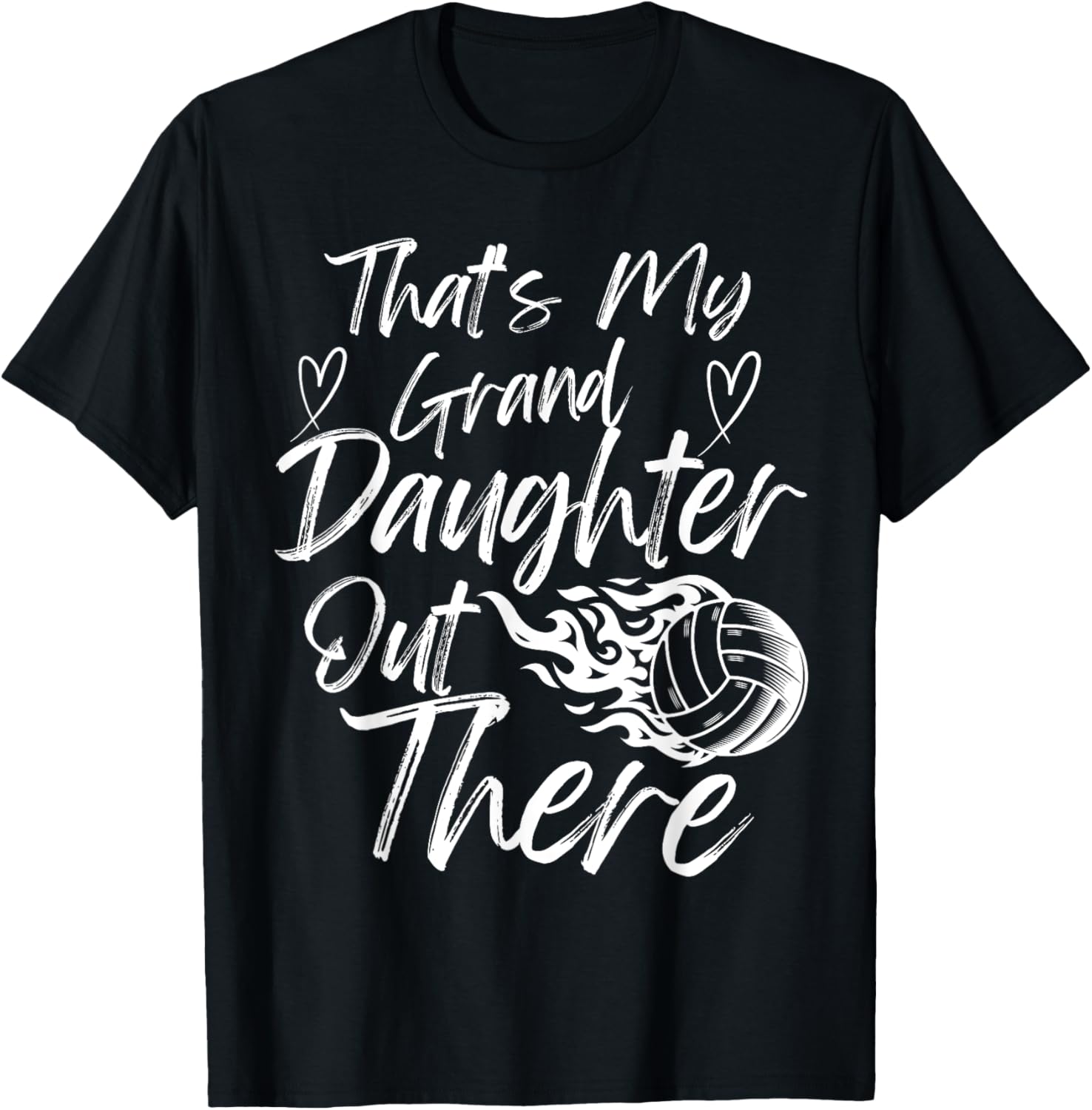 That's My Granddaughter Out There Volleyball Grandma Grandpa T-Shirt - T-Shirt | Black