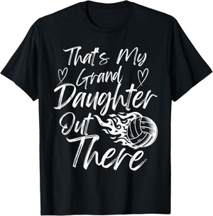 That's My Granddaughter Out There Volleyball Grandma Grandpa T-Shirt - T-Shirt | Black