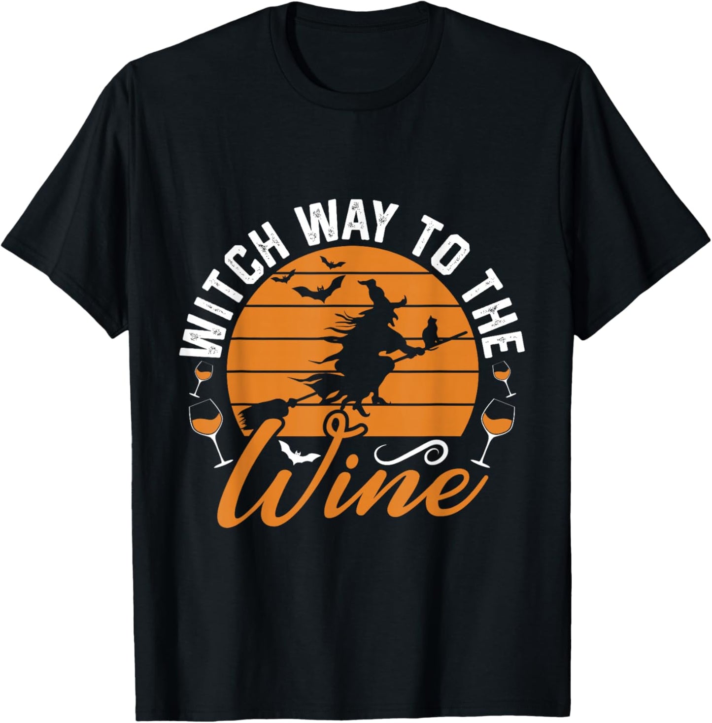 Witch Way to The Wine Halloween Party Costume T-Shirt - T-Shirt | Black