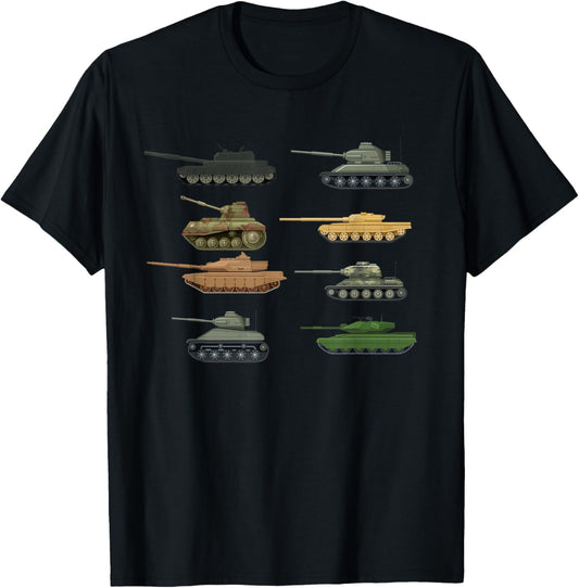 Tank Military Birthday for Boys Girls Toddlers T-Shirt - T-Shirt | Black