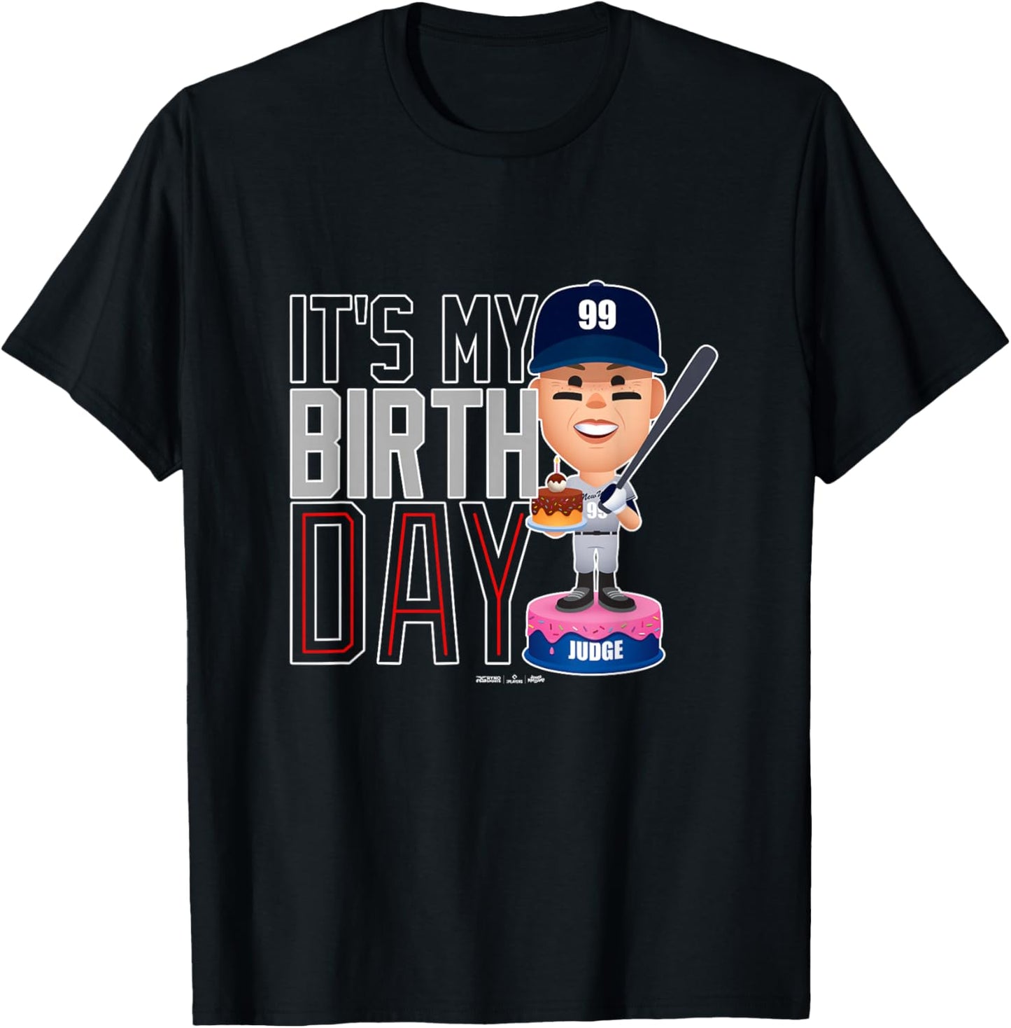 Aaron Judge New York Baseball Birthday MLBPA T-Shirt - T-Shirt | Black