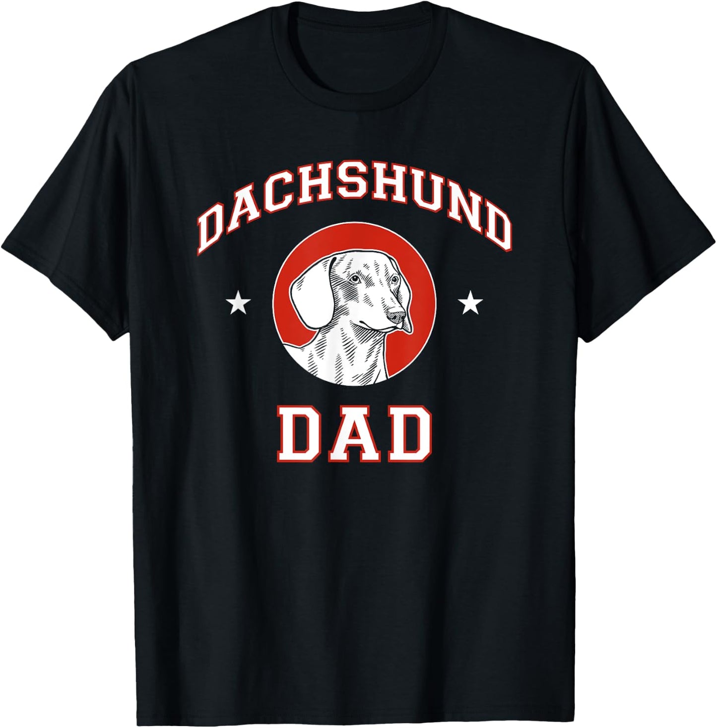 Smooth Dachshund Dad Dog Father Women Girls Kids T-Shirt - T-Shirt | Black