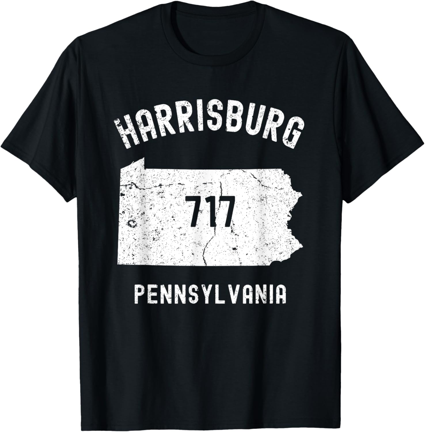 Harrisburg Pennsylvania PA 717 Vintage Athletic Style T-Shirt - T-Shirt | Black