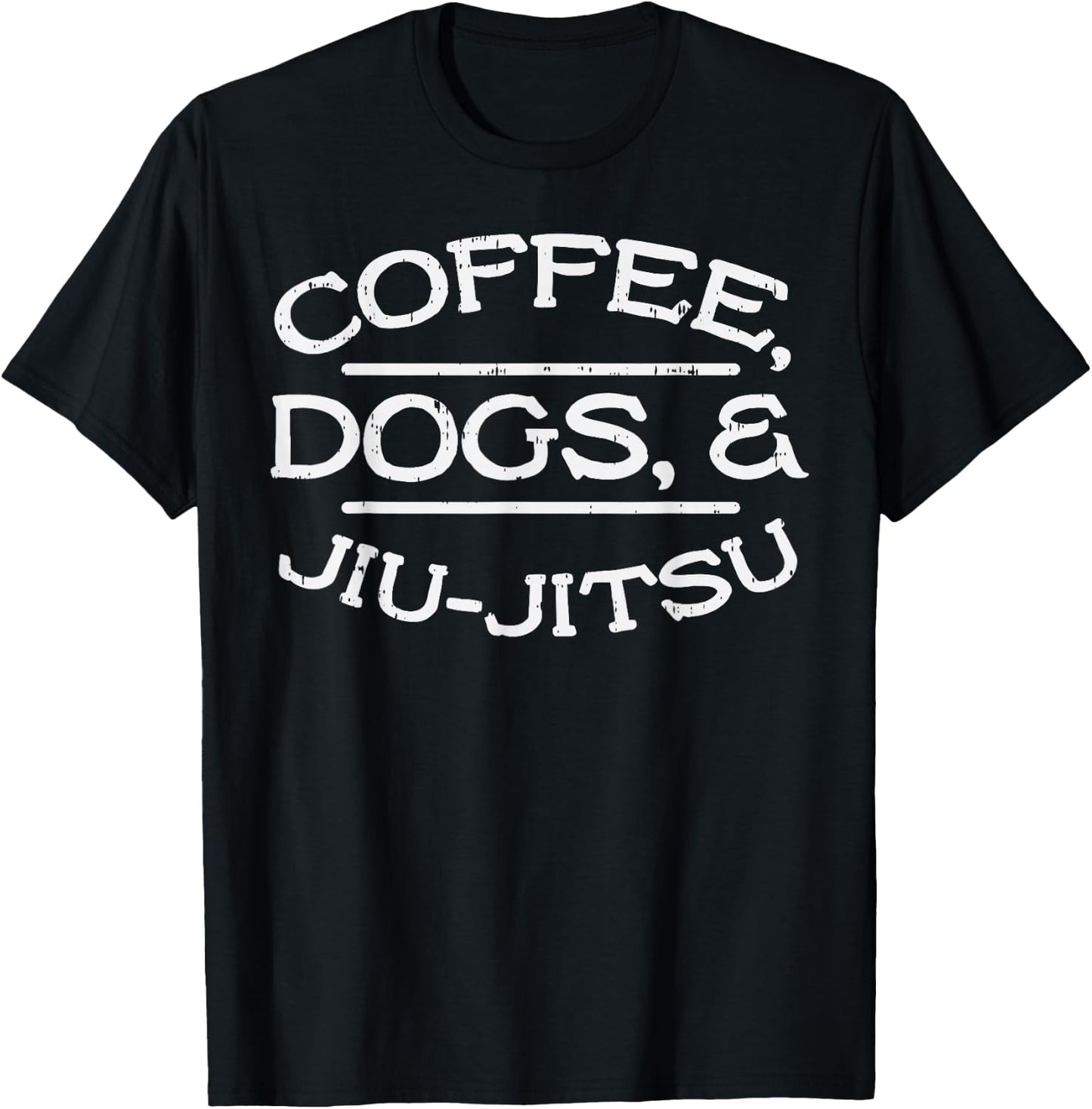 Coffee Dogs Jiu Jitsu BJJ Sports Brazilian Martial Arts Gift T-Shirt - T-Shirt | Black