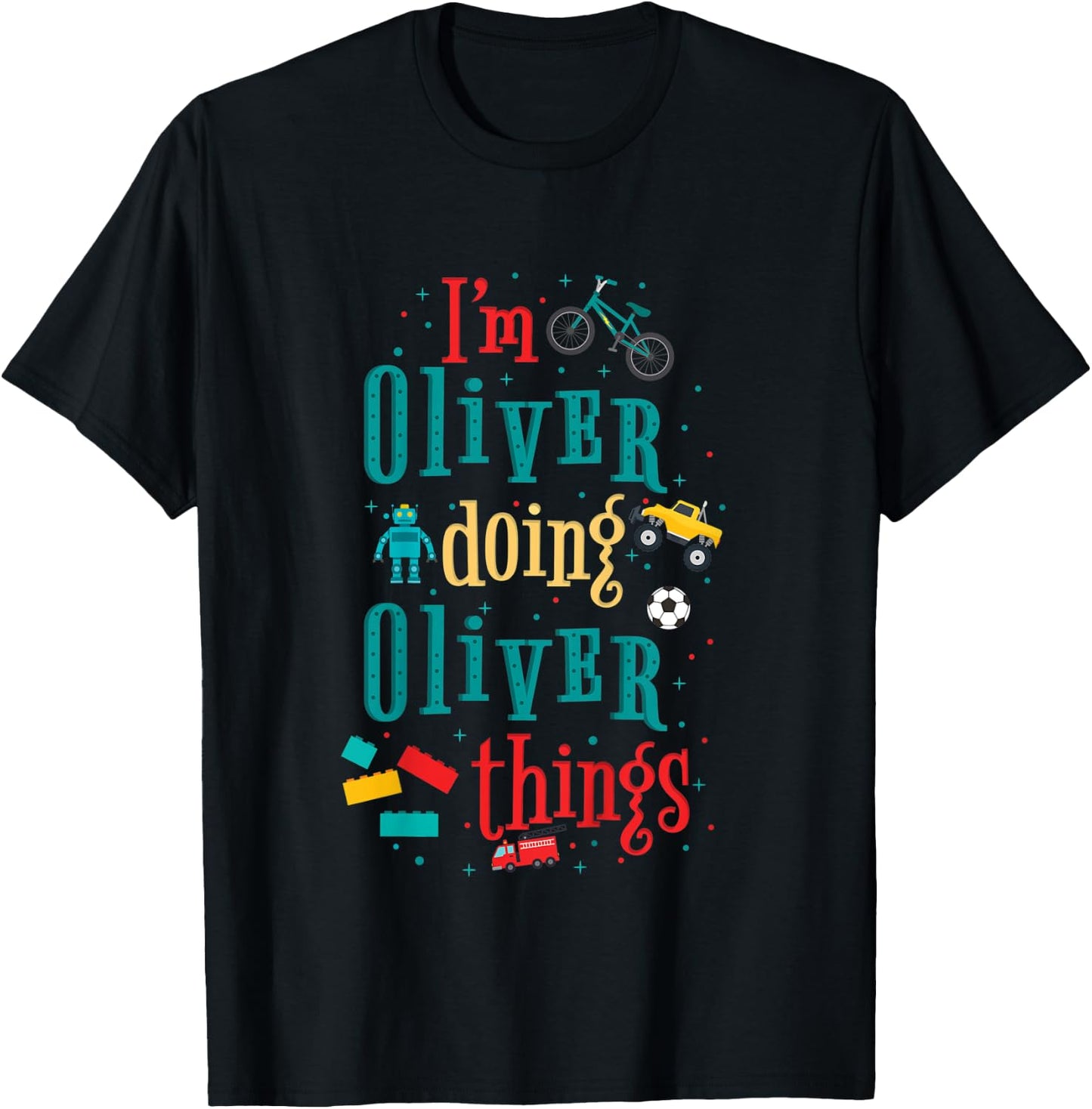 Kids I'm Oliver Doing Oliver Things Cute Boys T-Shirt - T-Shirt | Black