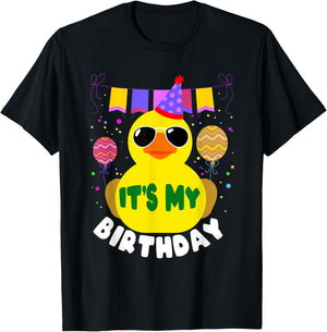 Its My Birthday for Duckie Rubber Duck Quack Lover T-Shirt - T-Shirt | Black