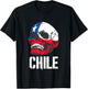 Chile Flag Skull Chilean Pride Patriotic T-Shirt - T-Shirt | Black