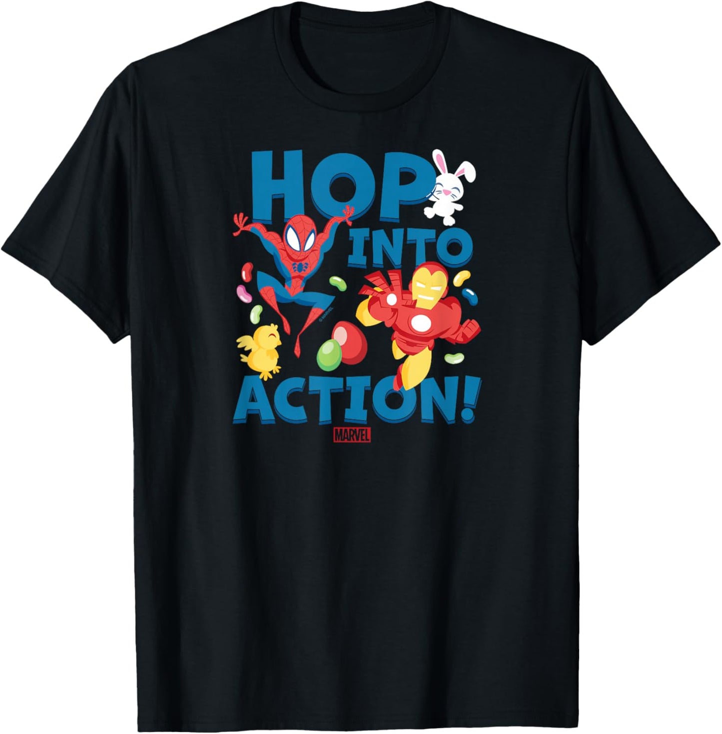 Marvel - Hop Into Action Easter T-Shirt - T-Shirt | Black