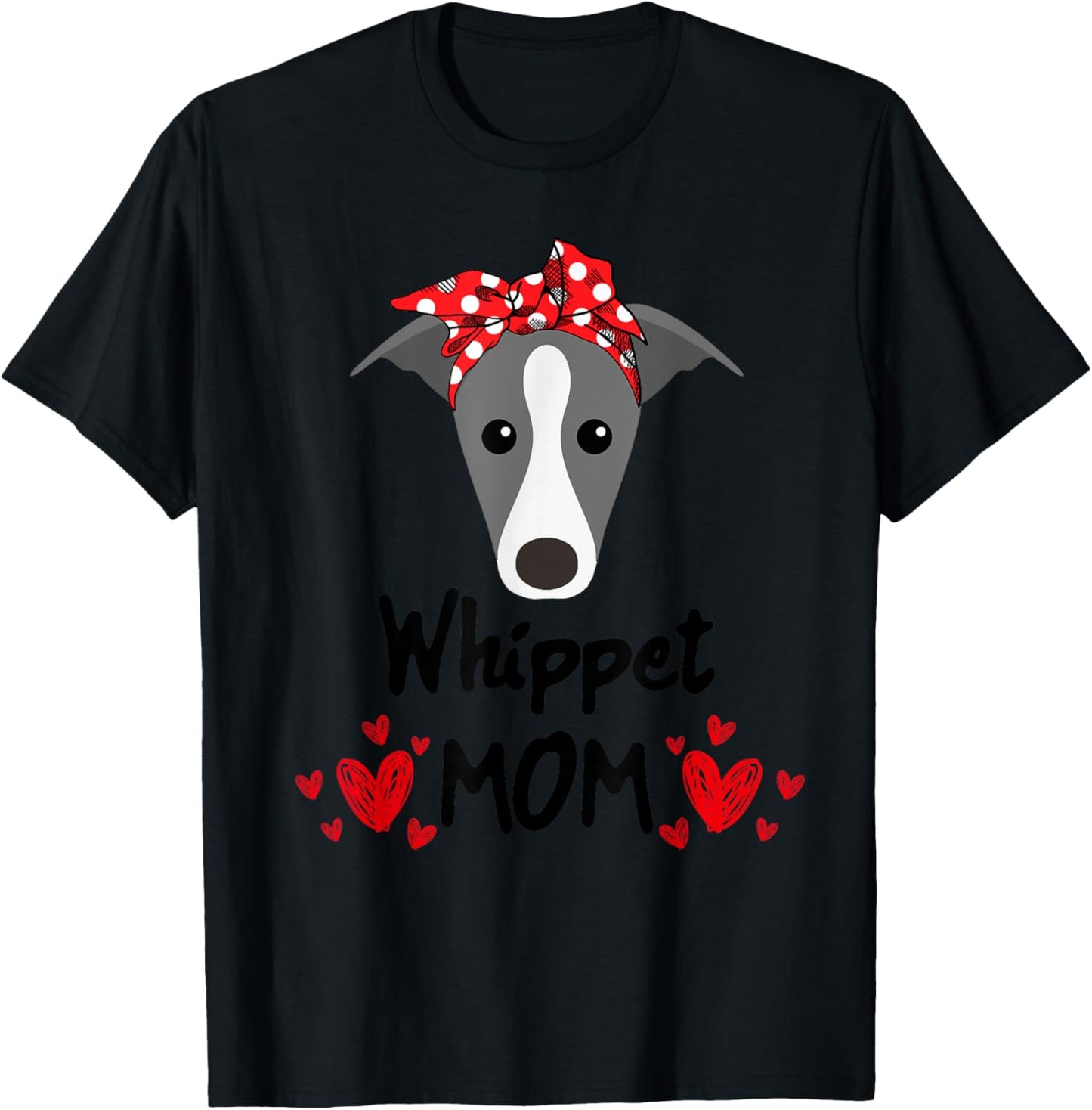 Whippet Mom T-Shirt - T-Shirt | Black