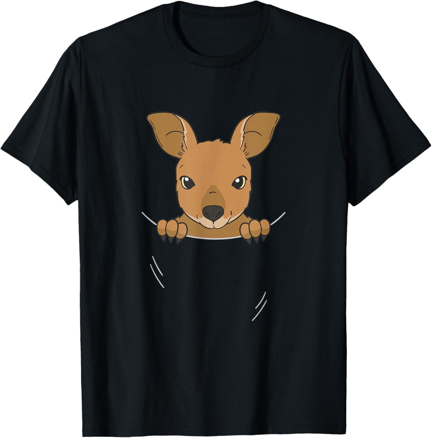 Cute Baby Kangaroo In Belly Bag T-Shirt - T-Shirt | Black