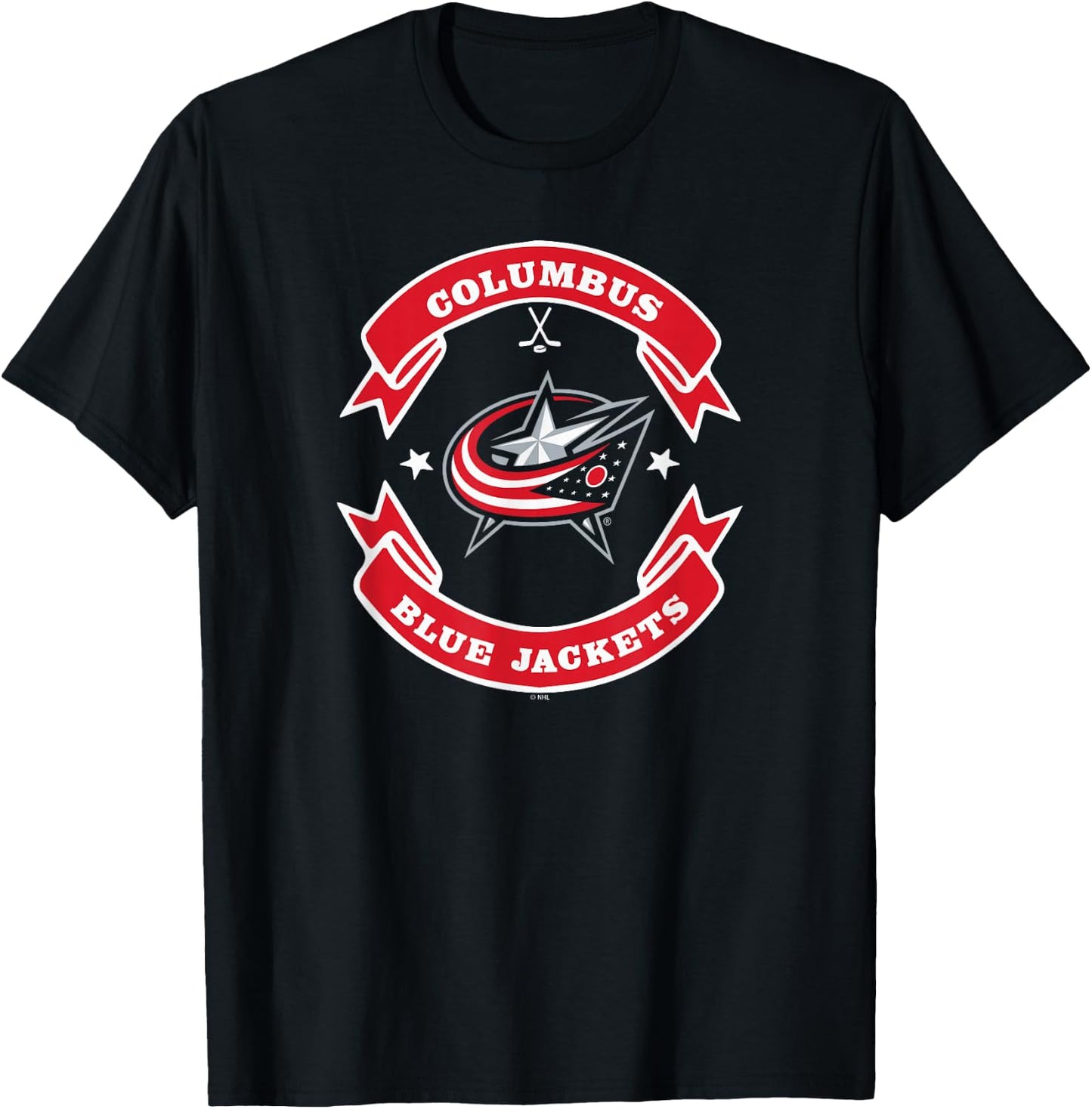 Columbus Blue Jackets Blaze Navy Officially Licensed T-Shirt - T-Shirt | Black
