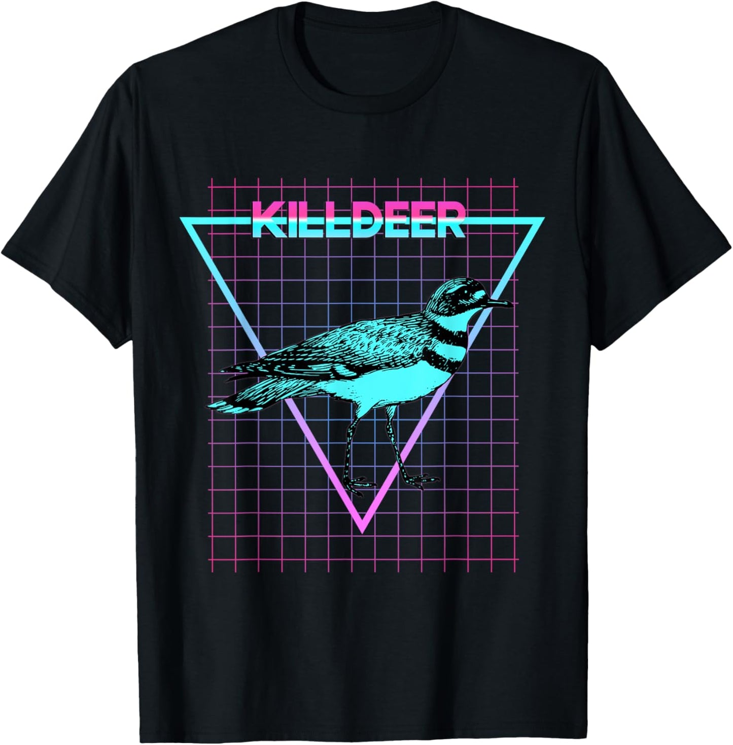 Killdeer Bird Aesthetic Retro Style Killdeer T-Shirt - T-Shirt | Black