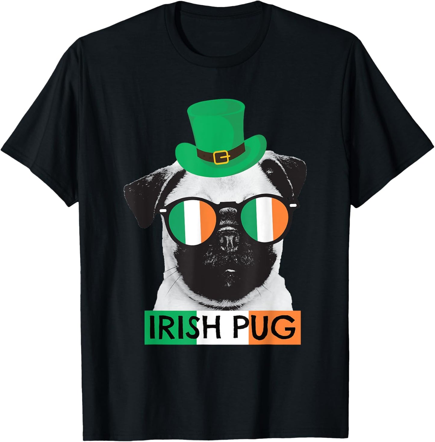 Irish Pug St Patricks Day Shirt for Pug Dog Lovers T-Shirt - T-Shirt | Black
