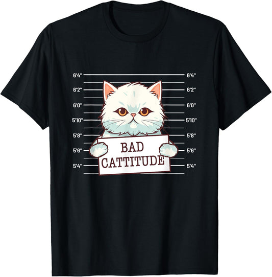 Bad Cattitude - Cat Lover Kitten Owner Kitty Women Girls Kids T-Shirt - T-Shirt | Black