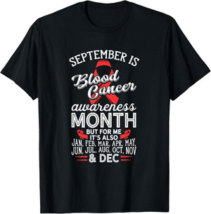 Blood Cancer Awareness September Is Blood Cancer Ribbon T-Shirt - T-Shirt | Black